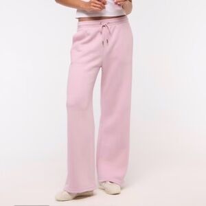 Abercrombie & Fitch Pale Pink Wide-Leg Drawstring Sweatpants